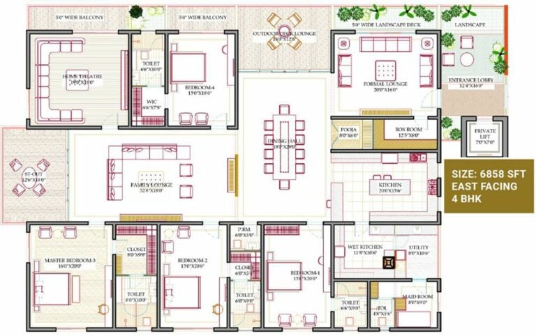 6858 4BHK - Western Marina Hyderabad