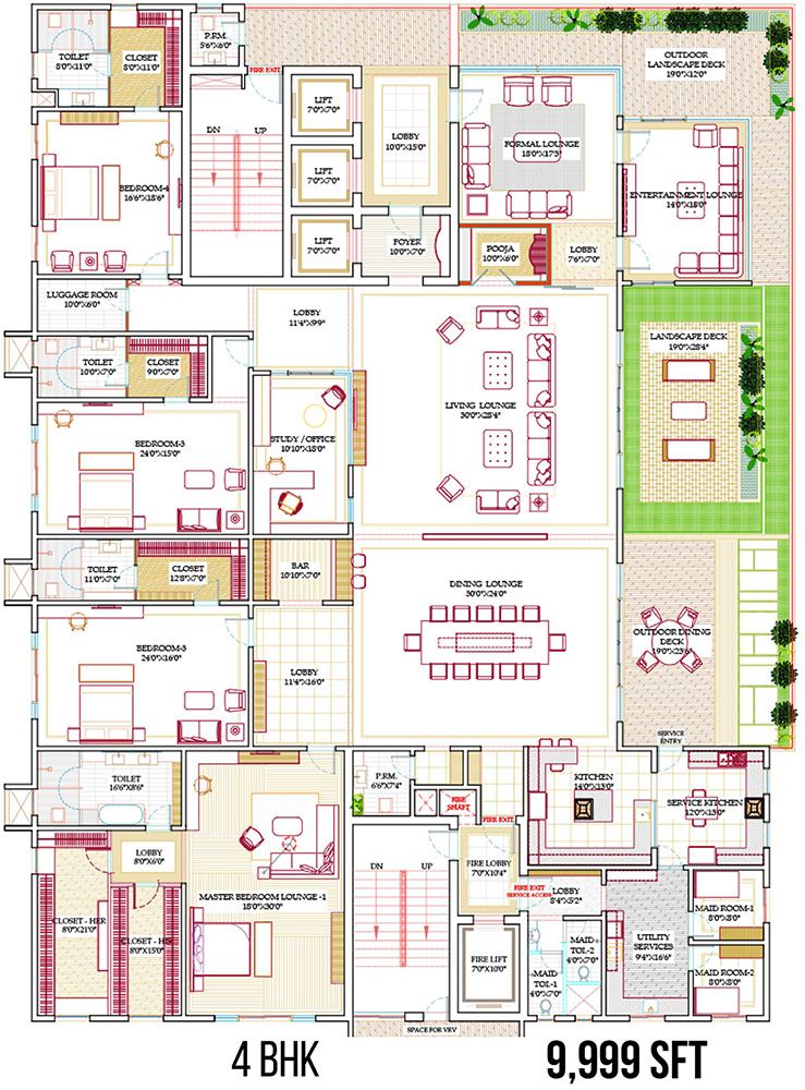 9999 4BHK - Western Marina Hyderabad