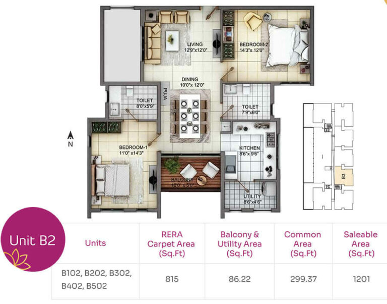 2BHK 1201 - TVH Nivaan Saligramam