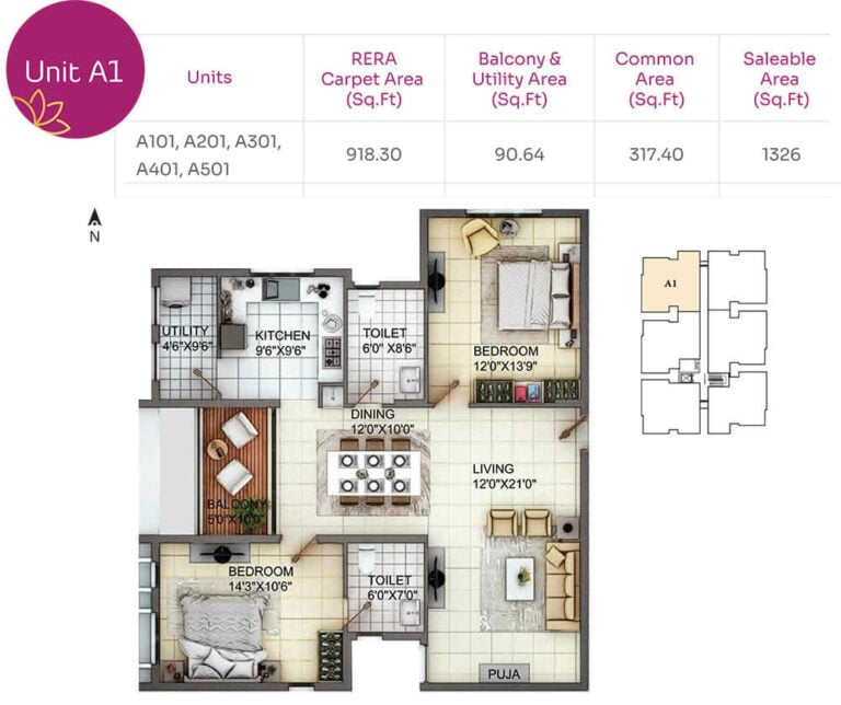 2BHK 1326 - TVH Nivaan Saligramam