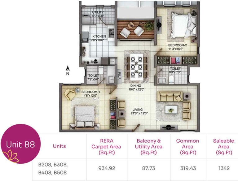 2BHK 1342 - TVH Nivaan Saligramam