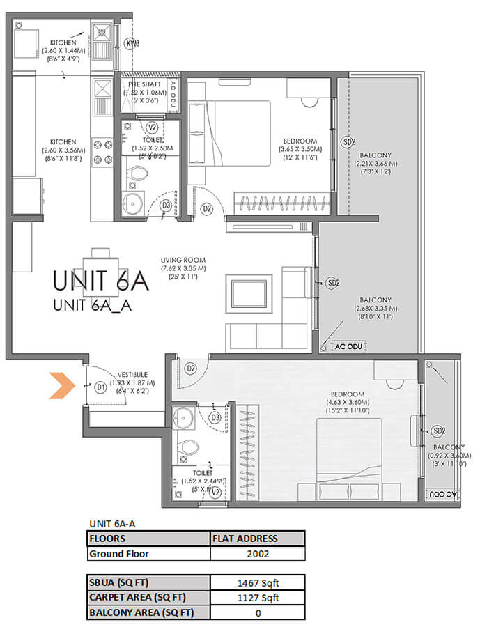 2BHK 1467 - Svamitva Soul Spring Codename HSR