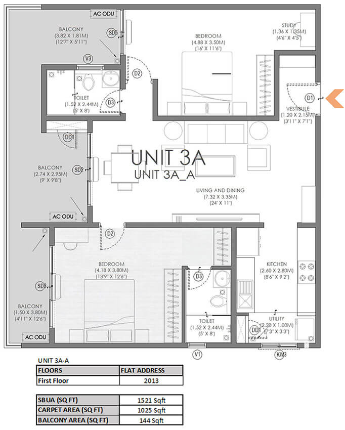 2BHK 1521 - Svamitva Soul Spring Codename HSR