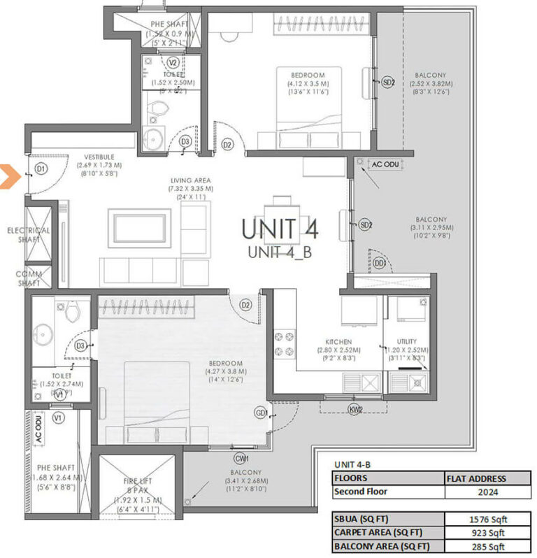 2BHK 1576 - Svamitva Soul Spring Codename HSR