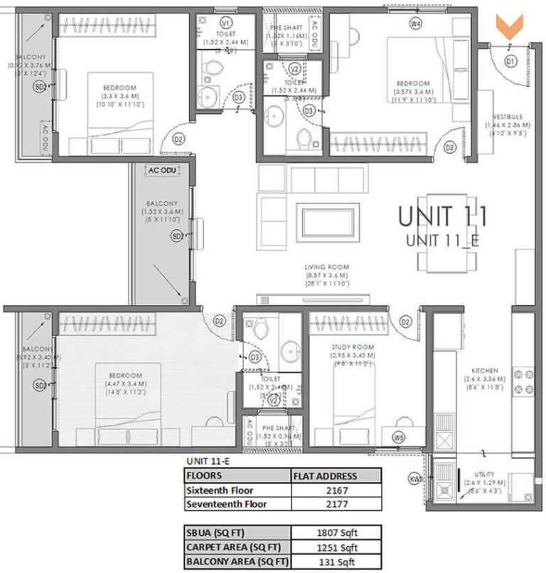 3.5BHK 1807 - Svamitva Soul Spring Codename HSR