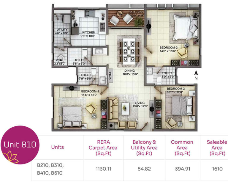 3BHK 1610 - TVH Nivaan Saligramam