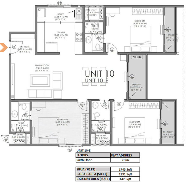 3BHK 1745 - Svamitva Soul Spring Codename HSR