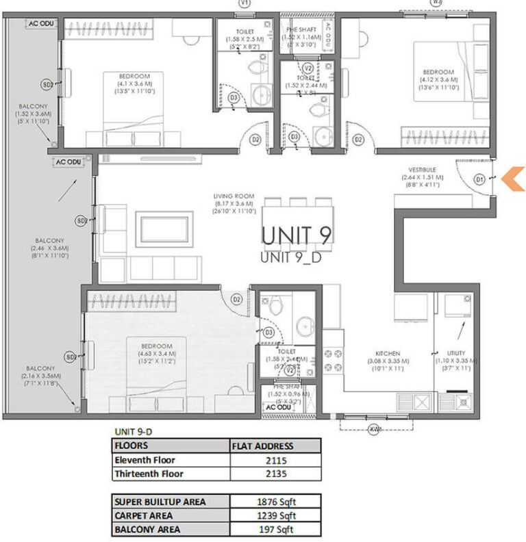 3BHK 1876 - Svamitva Soul Spring Codename HSR