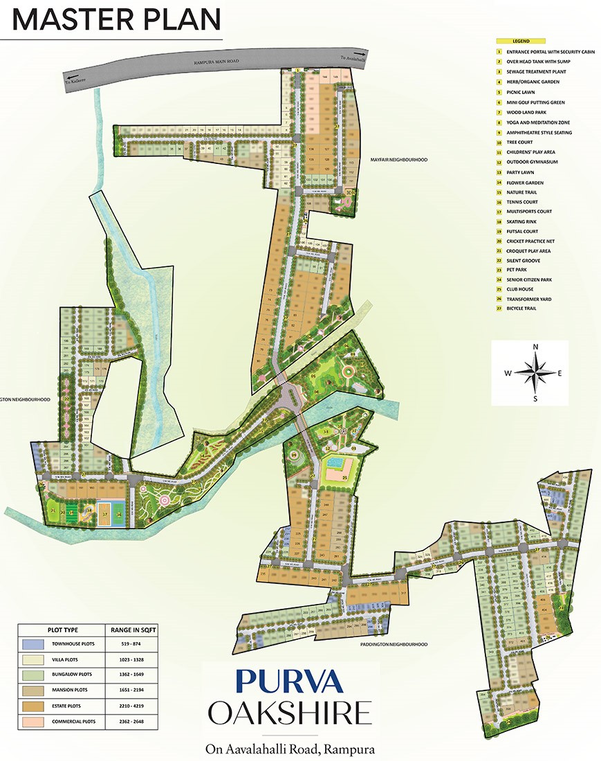 Master Plan - Purva Oakshire Purva Plots Rampura