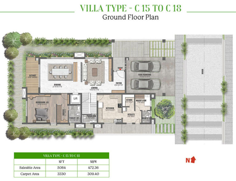 Villa C Ground - Prestige Dew Drops Villas