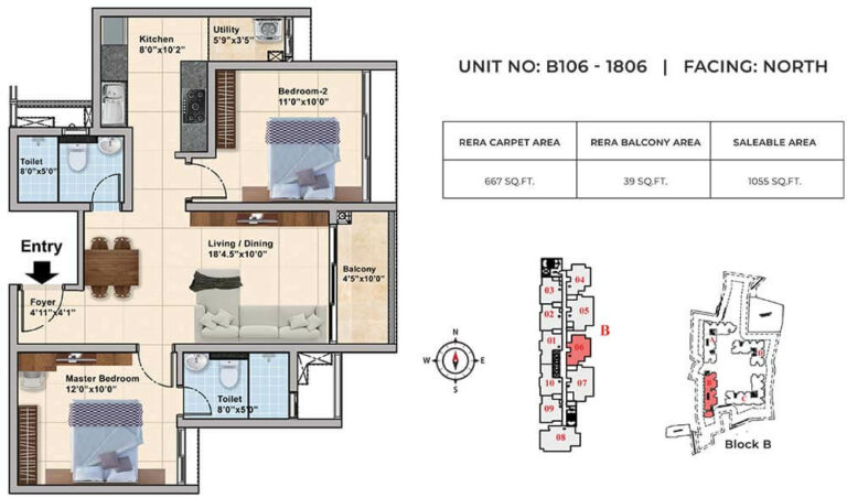 1055 2bhk+2t tvs emerald elements