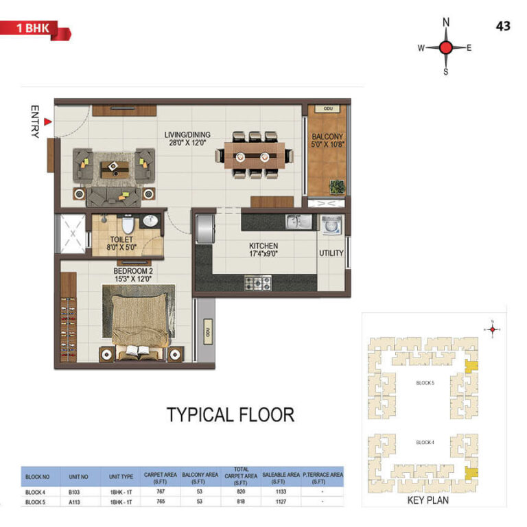 1bhk 1133 casagrand majestica