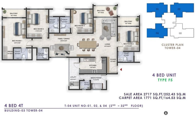 2717 4BHK+4T - Prestige Lavender Fields