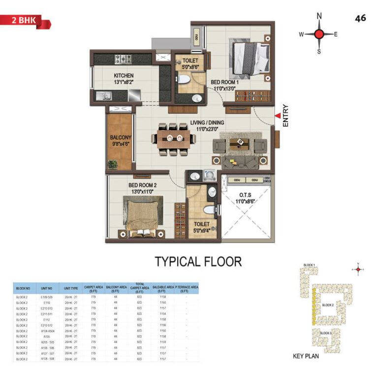 2bhk 1158 casagrand majestica