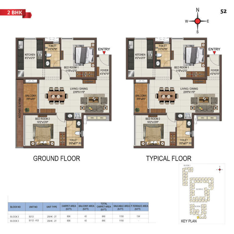 2bhk 1190 casagrand majestica