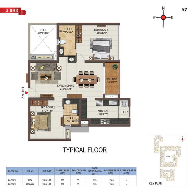2bhk 1305 casagrand majestica