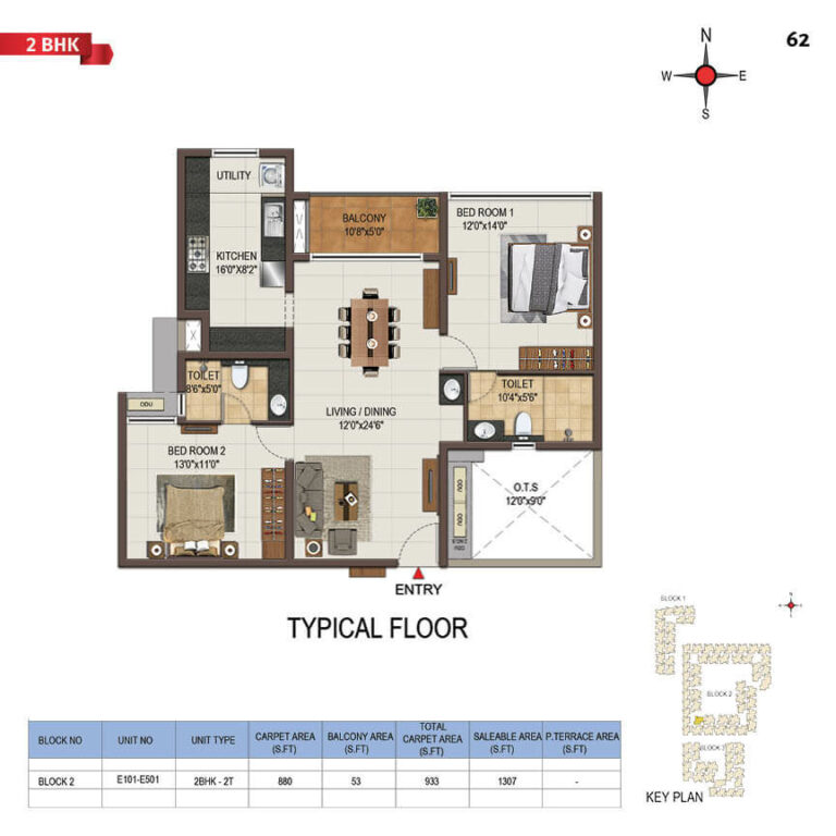 2bhk 1307 casagrand majestica