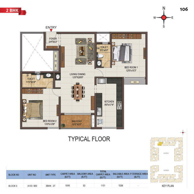 2bhk 1538 casagrand majestica