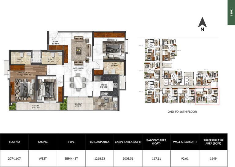 3bhk 1649 mana verdant jakkur