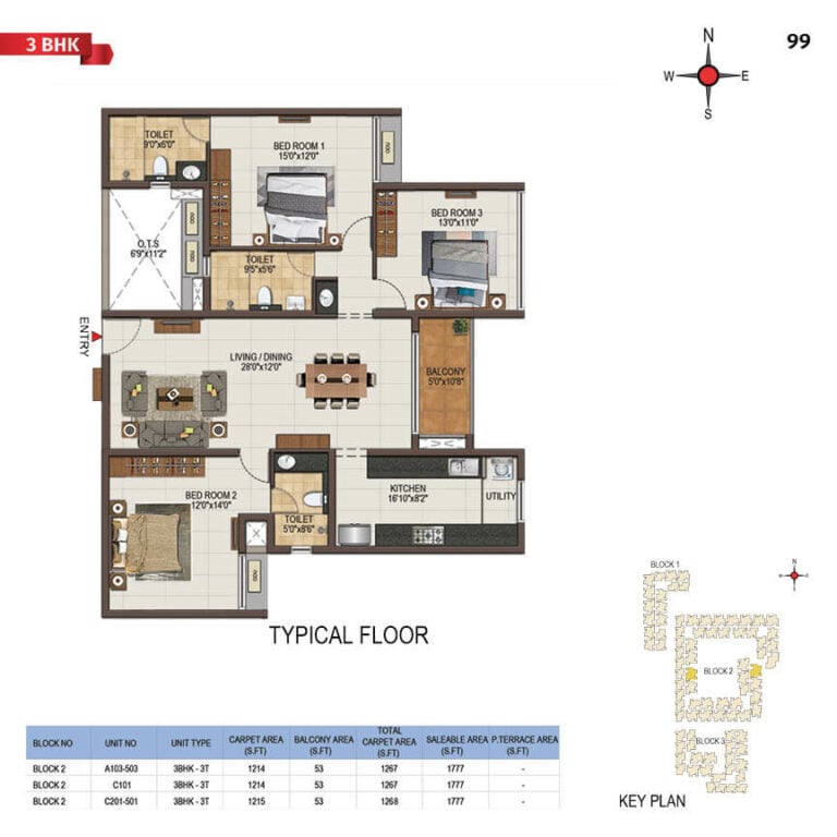 3bhk 1777 casagrand majestica