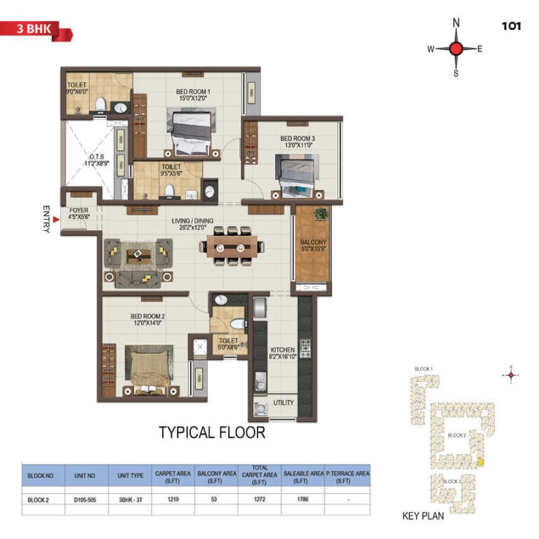 3bhk 1786 casagrand majestica