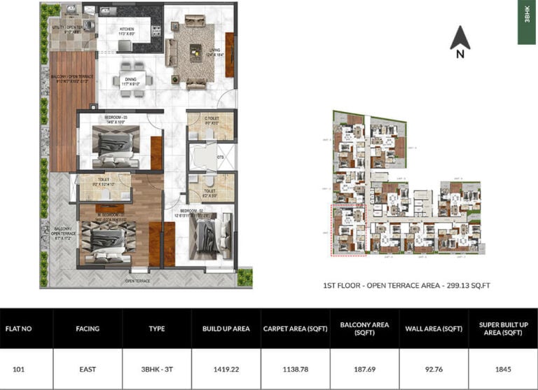 3bhk 1845 mana verdant jakkur