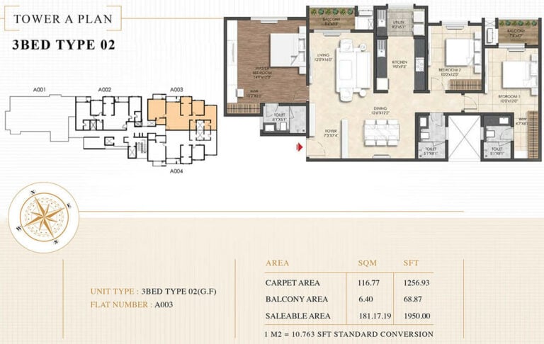 3bhk 1950 shriram esquire koramangala