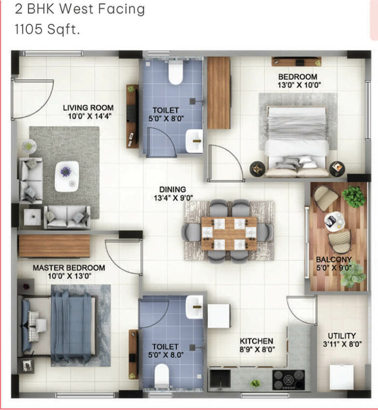 1105 2bhk abhee pride