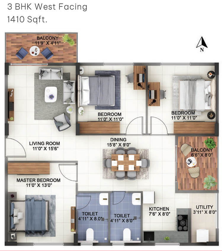 1410 3bhk abhee pride