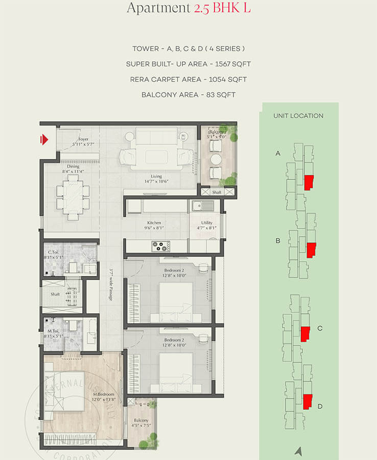 2.5bhk 1567 dnr parklink Phase 2