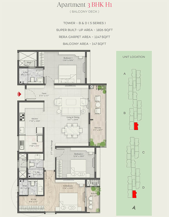 3bhk 1826 dnr parklink Phase 2