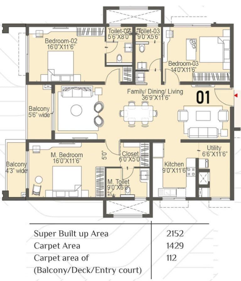 3bhk 2152 sattva lakeridge in neopolis