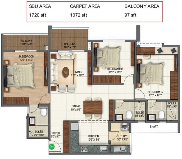 3bhk classic 1720 sumadhura folium phase 2