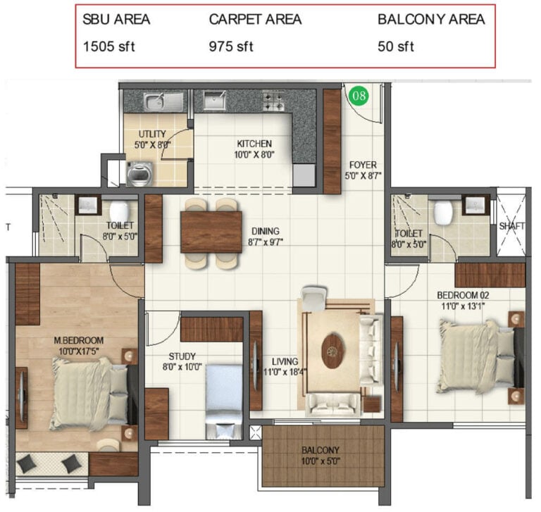 3bhk smart 1505 sumadhura folium phase 2
