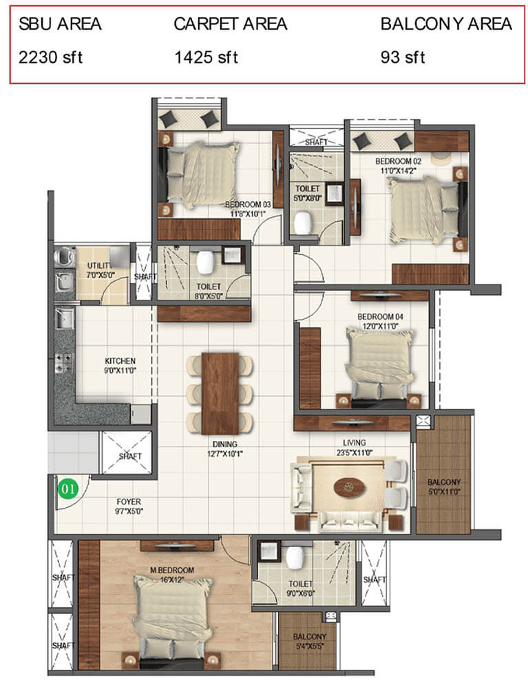 4bhk classic 2230 sumadhura folium phase 2