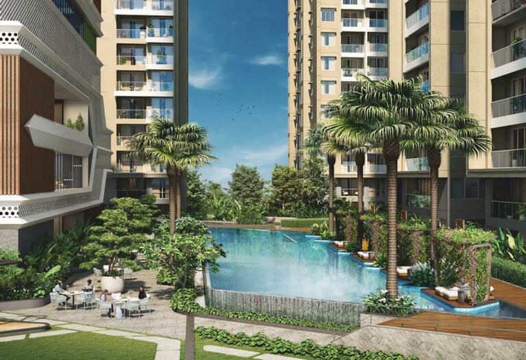 pool view sattva lakeridge in neopolis