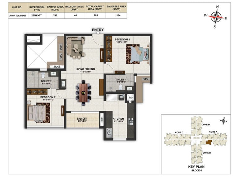 2bhk 1134 casagrand elinor