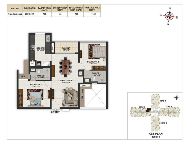 2bhk 1142 casagrand elinor