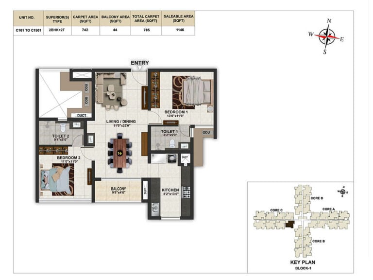 2bhk 1146 casagrand elinor