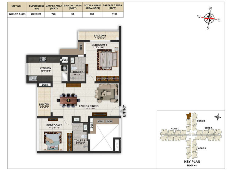 2bhk 1193 casagrand elinor