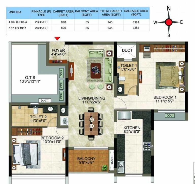 2bhk 1385 casagrand cloud9