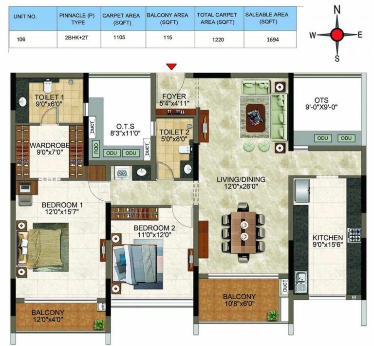 2bhk 1694 casagrand cloud9