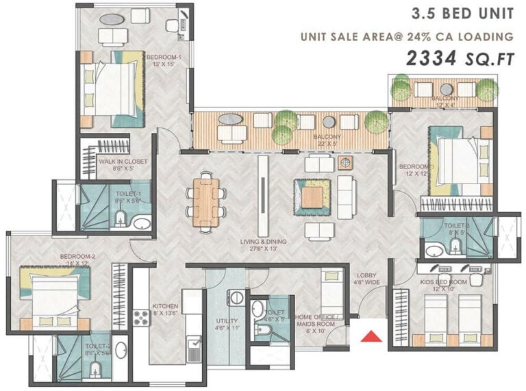 3.5bhk 2334 prestige park grove