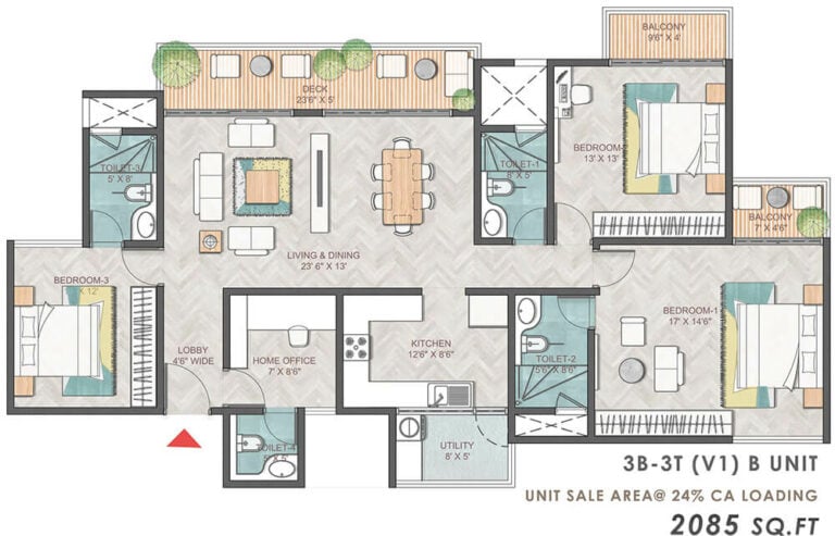 3bhk+3t 2085 prestige park grove