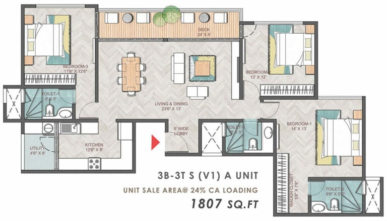 3bhk+3t+s 1807 prestige park grove