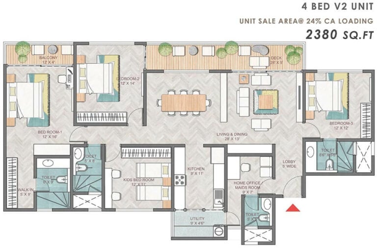 4bhk 2380 prestige park grove