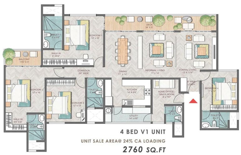 4bhk 2760 prestige park grove