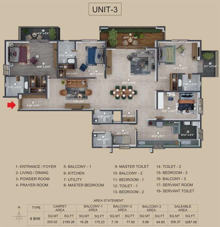 4bhk 3287 incor the eighty at carmel heights