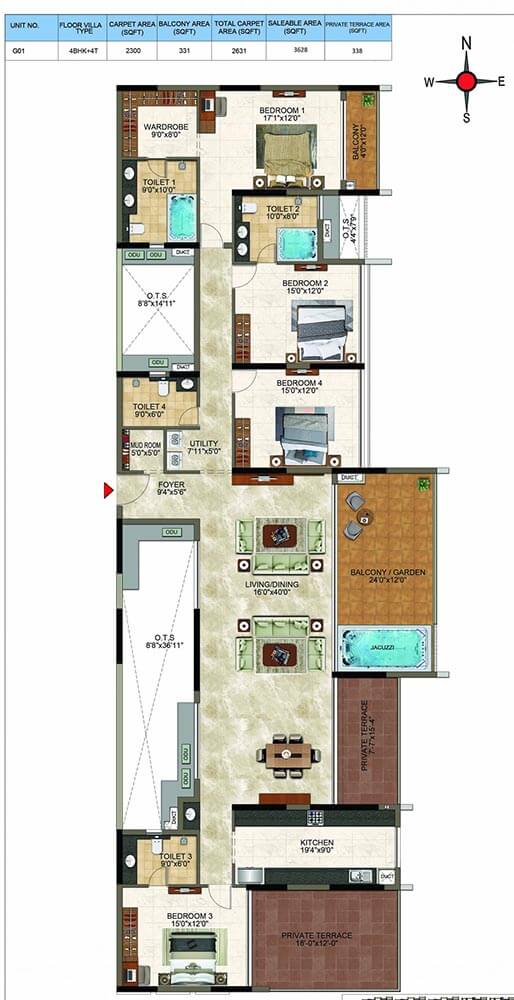 4bhk 3628 casagrand cloud9