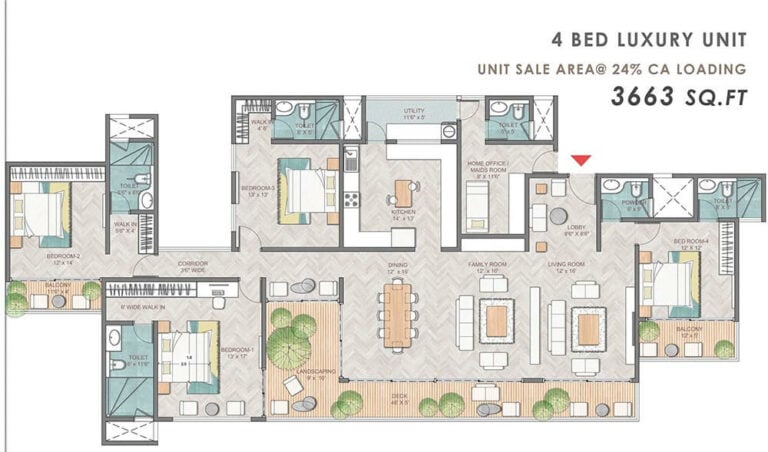 4bhk luxury 3663 prestige park grove
